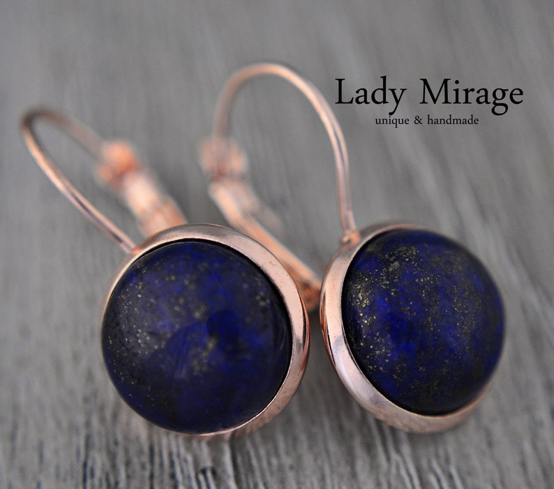 BESTSELLER Lapis Lazuli Earring Rose Gold image 2