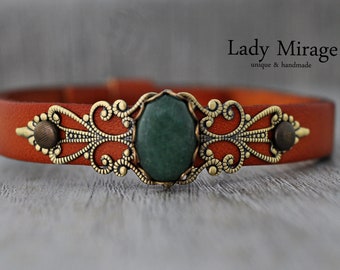 Arabian Nights - Genuine Leather Bracelet Jade