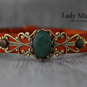 Arabian Nights Genuine Leather Bracelet Jade imagen 2