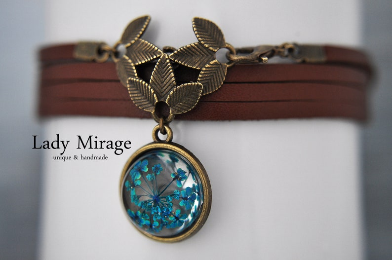 BESTSELLER Leather Choker Bloomy Dreams Spring handmade necklaces image 3