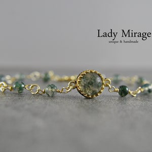 Moss Agate - 925 Silver - Gold plated - Necklace - Bracelet - unique - gift idea - handmade necklaces