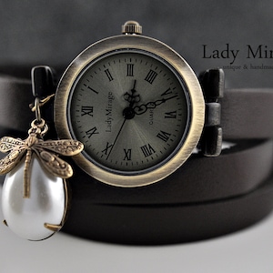 Dragonfly Genuine Leather Watch image 1