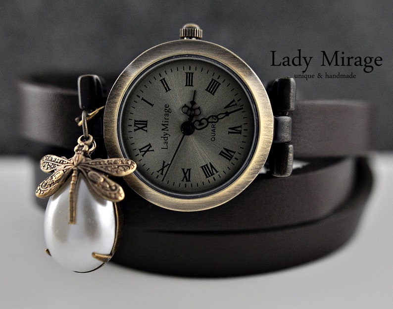 Dragonfly Genuine Leather Watch image 1