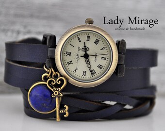 Lapis Lazuli - Real  Leather Watch