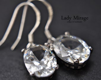 Silver Earrings Hanging - 925 - Sparkling Earrings - Classic Earrings - AAA Quality Zirconia - Diamond - Handmade - Gift for Her