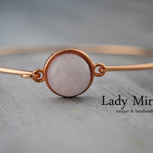 BESTSELLER Rose Quartz Bangle Rose Gold afbeelding 1