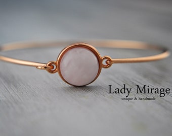 BESTSELLER Rosenquarz  Roségold Armreif - armbänder