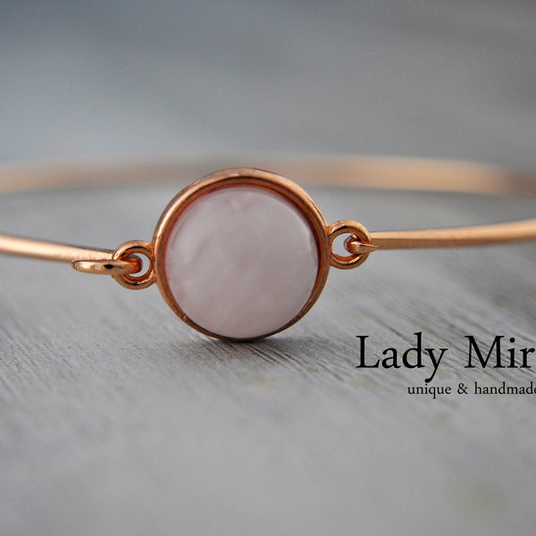 BESTSELLER Rosenquarz  Roségold Armreif - armbänder