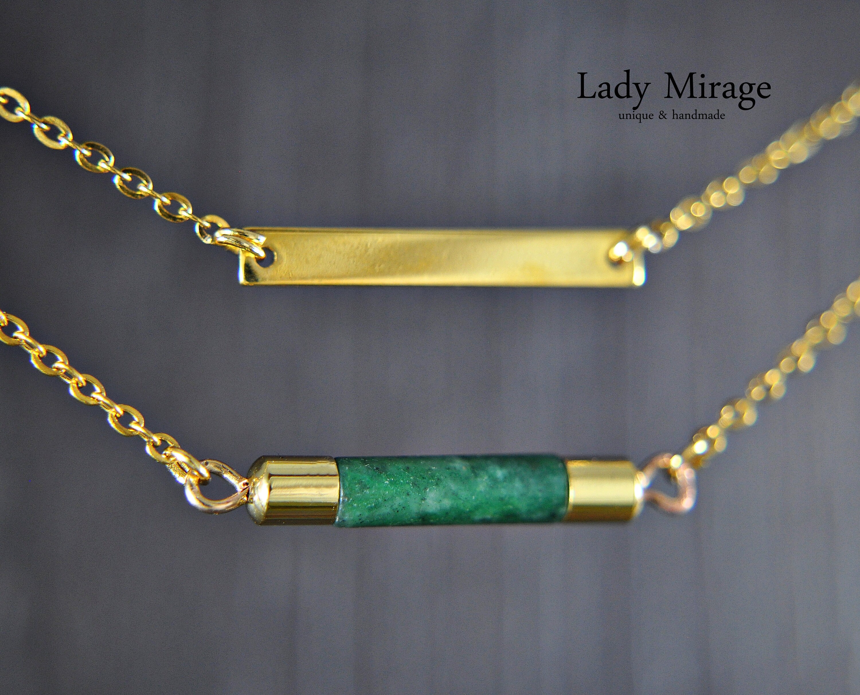 18K Gold Plated Layered Bracelet with Jade Etsy