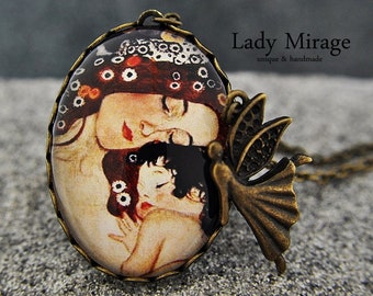 BESTSELLER Gustav Klimt Necklace "Mother and Child" with Individual Pendant