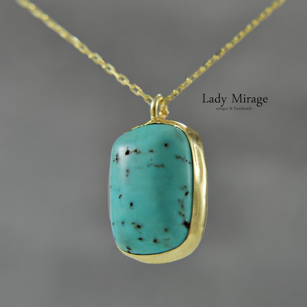 925 silver - turquoise necklace - 14K gold plated - necklace - pendant - zodiac sign Aquarius - gift for her - Christmas present