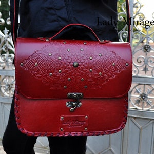 Taj Mahal Genuine Leather Bag Red imagen 1