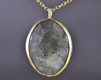 Labradorite - 925 Sterling Silver - Necklace - 14K Goldfilled