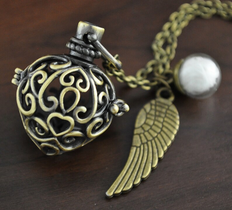 Real Feather Angel Caller Necklace imagen 2