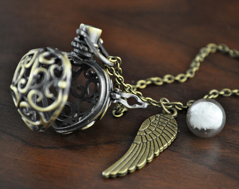 Real Feather Angel Caller Necklace imagen 4