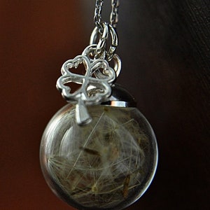 BESTSELLER LUCK Real Dandelion Necklace Silver Plated imagen 4