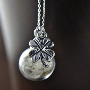 LUCK 925 Silver Real Dandelion Necklace imagen 3