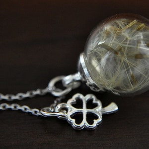 BESTSELLER LUCK Real Dandelion Necklace Silver Plated imagen 3