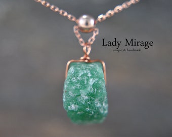 925 Sterling Silver - Aventurine Necklace - rose gold-plated