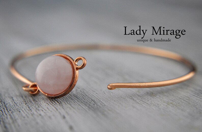 BESTSELLER Rose Quartz Bangle Rose Gold afbeelding 3