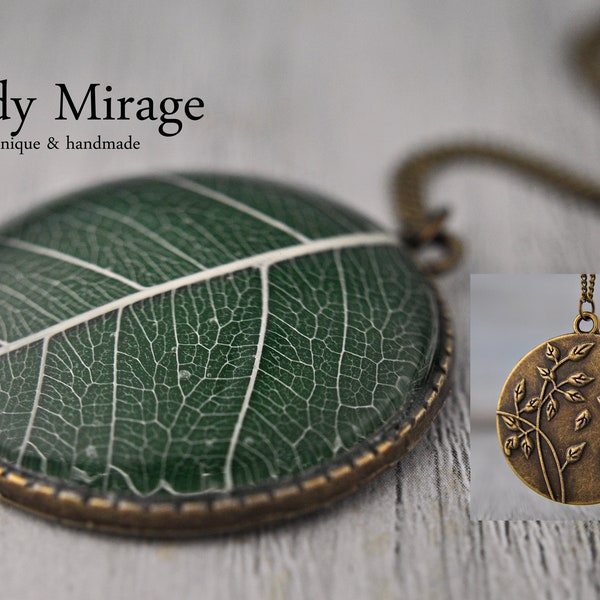 BESTSELLER Unique Necklace with a Real Leaf Pendant Bronze