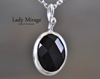 925 Sterling Silver - Onyx  Necklace