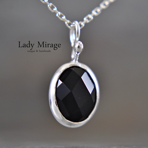 925 Sterling Silver - Onyx  Necklace