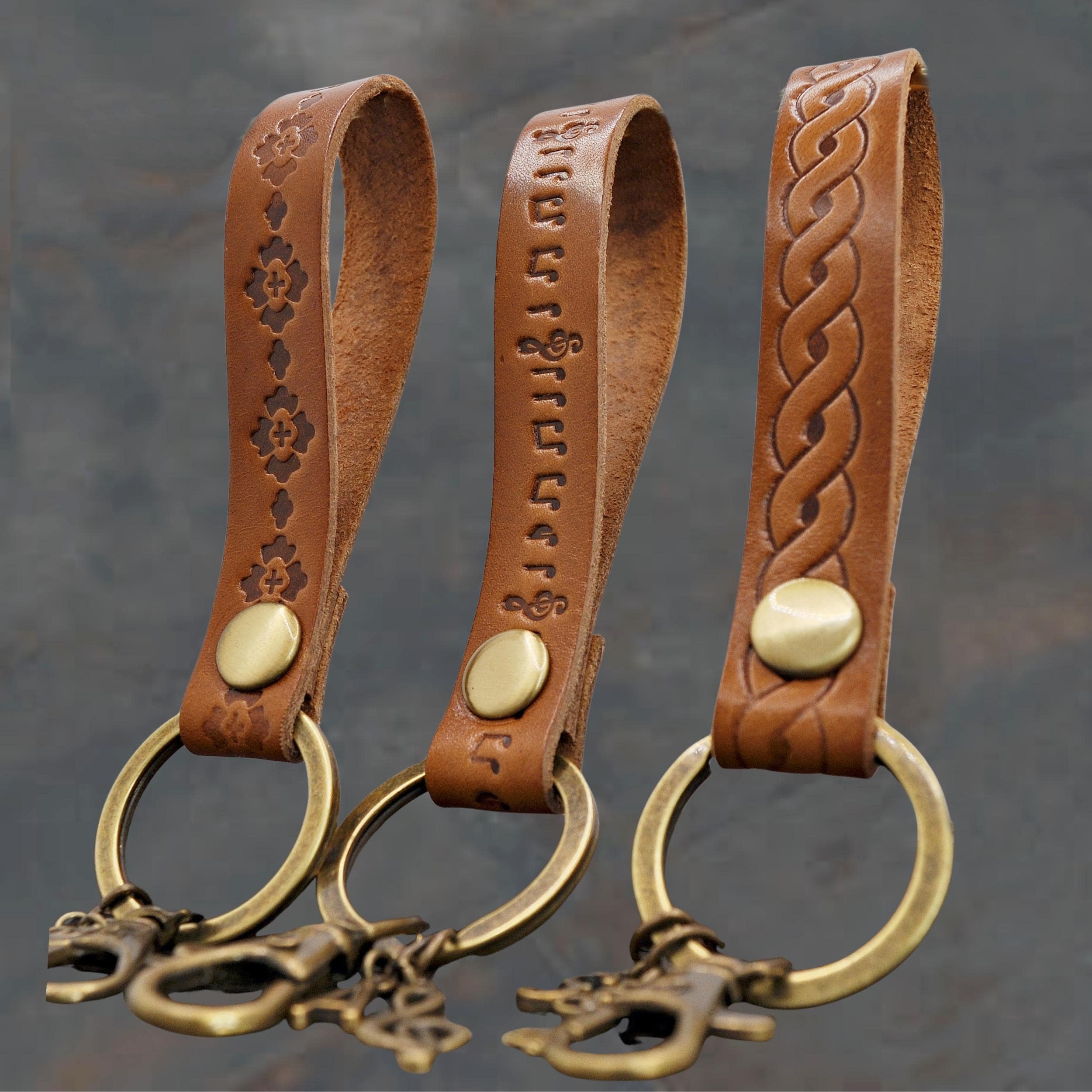 Genuine Leather Keychain, Personalized Accessories With Initial