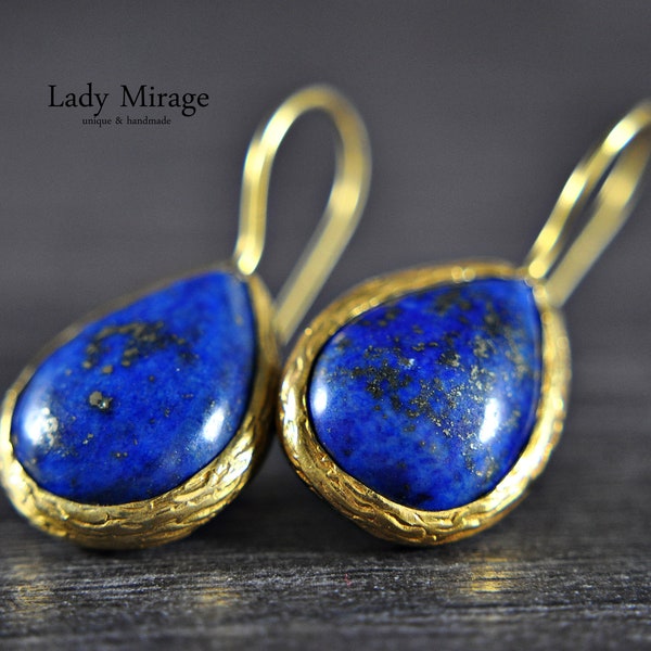 Lapis Lazuli - Ohrringe - Vergoldet - Geburtsstein September - Heilstein - Muttertagsgeschenk
