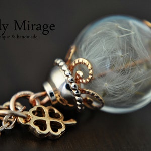 LUCK Real Dandelion Necklace Rose Gold image 1