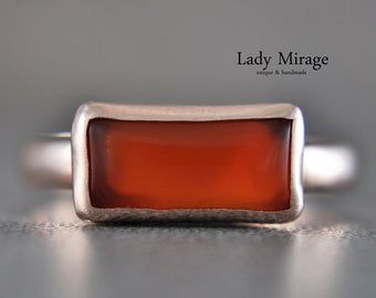925 Sterling Silver rose gold plated - adjustable size - gemstone agate - rectangular - gift for her - jewelry - mothers day gift