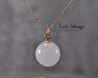 925 silver - rose quartz - necklace - 45 cm - gemstone jewelry - rose gold plated - silver jewelry - jewelry set - gift for woman