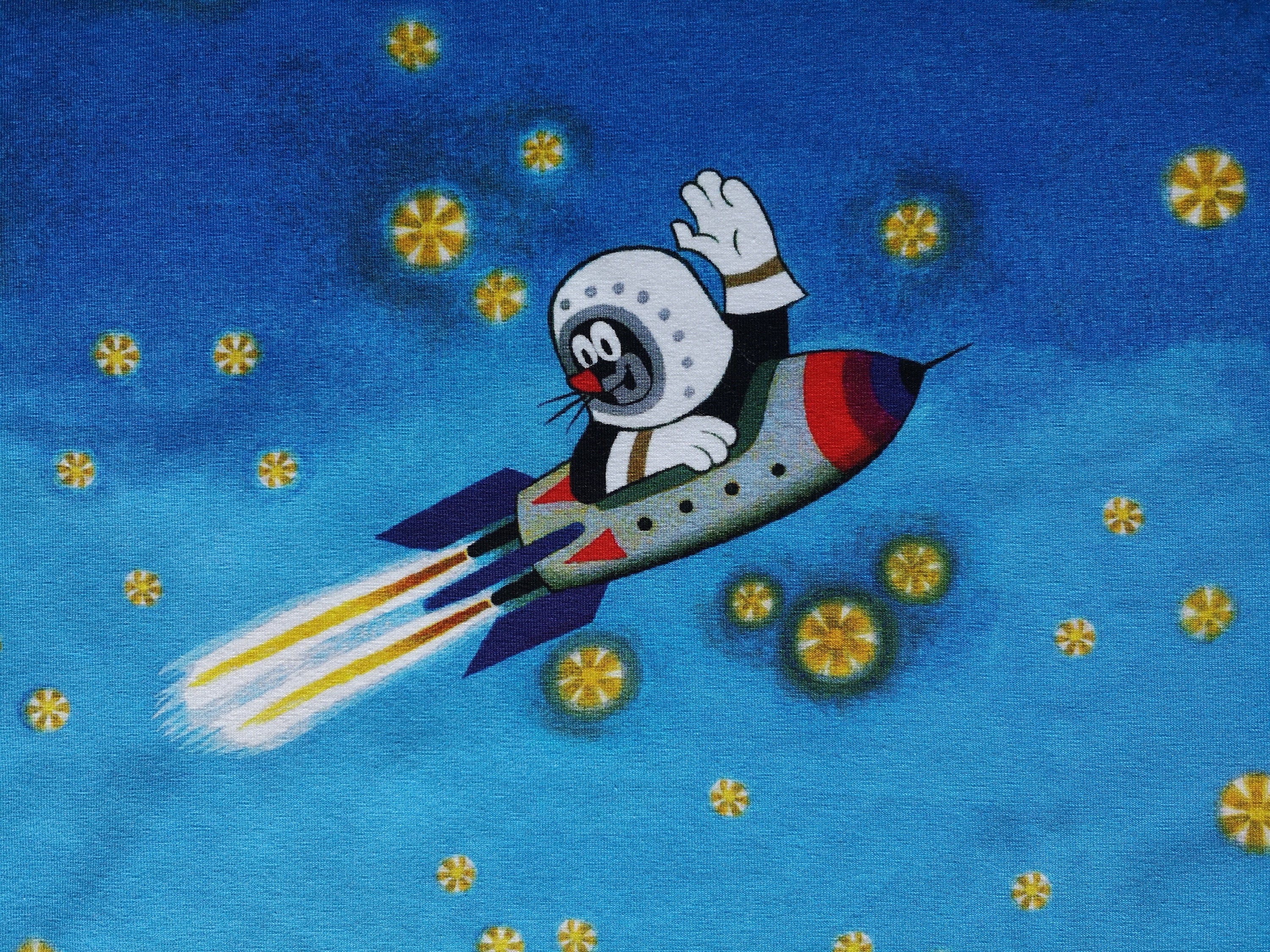 Kleiner Maulwurf Pauli Rakete blau Panelbild