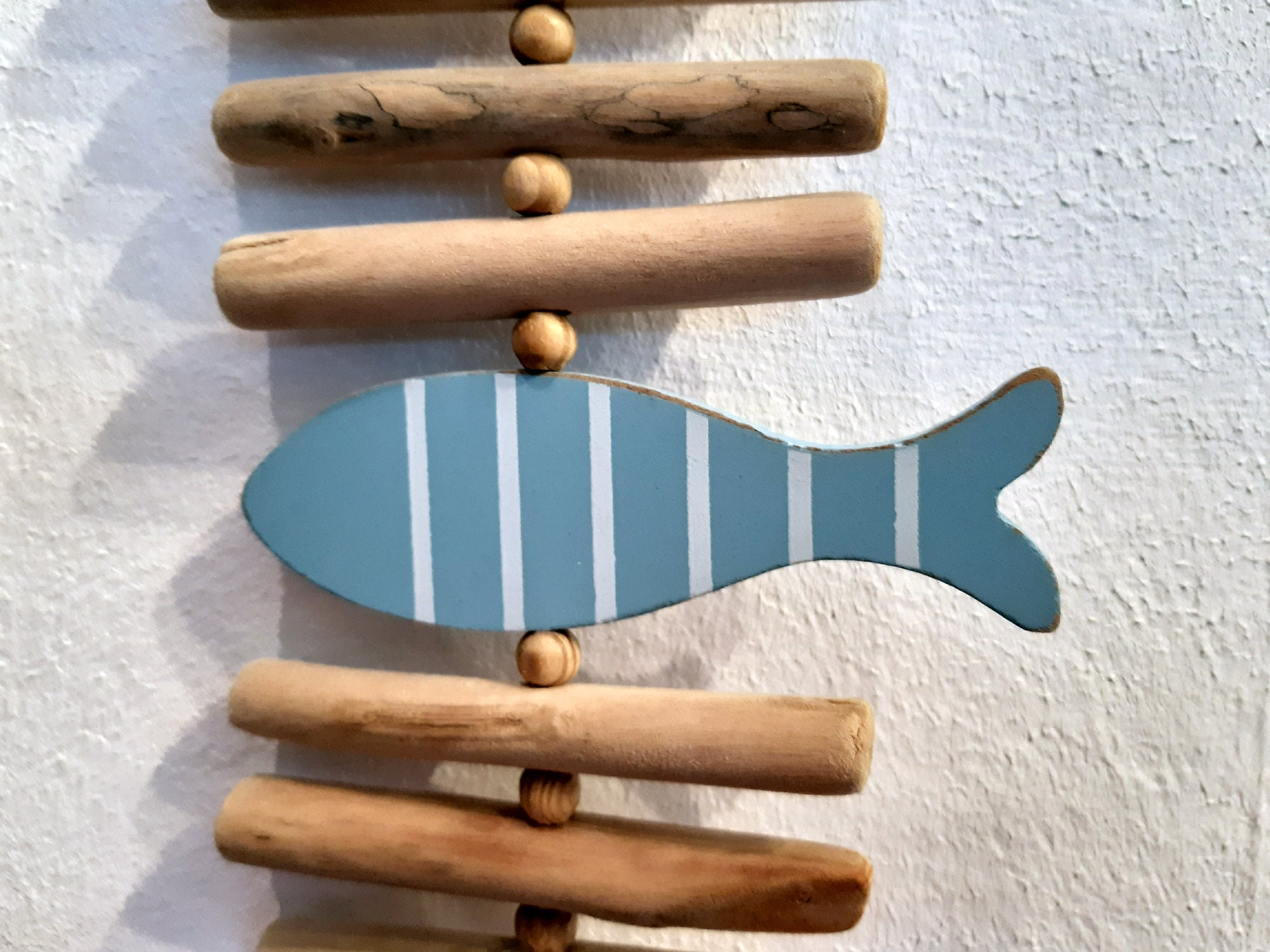Campana de viento / guirnalda de madera pesca de madera | Etsy