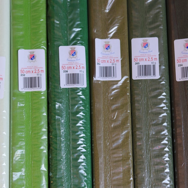 Italien Crepe Paper 60g Cartotecnica Rossi Green