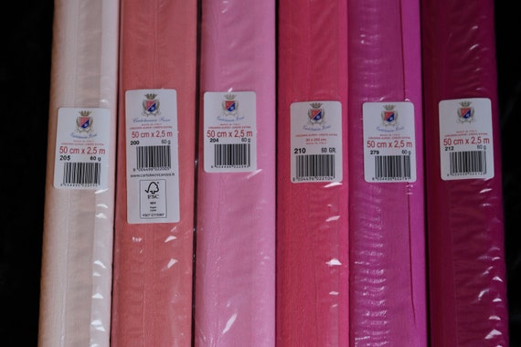 Italien Crepe Paper 60g Cartotecnica Rossi Pink 