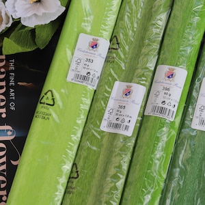 Carta crespa italiana 90g Cartotecnica Rossi extra allungabile verde chiaro