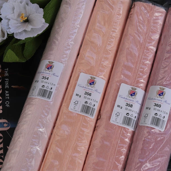 Papier crépon italien 90g Cartotecnica Rossi extra extensible rose