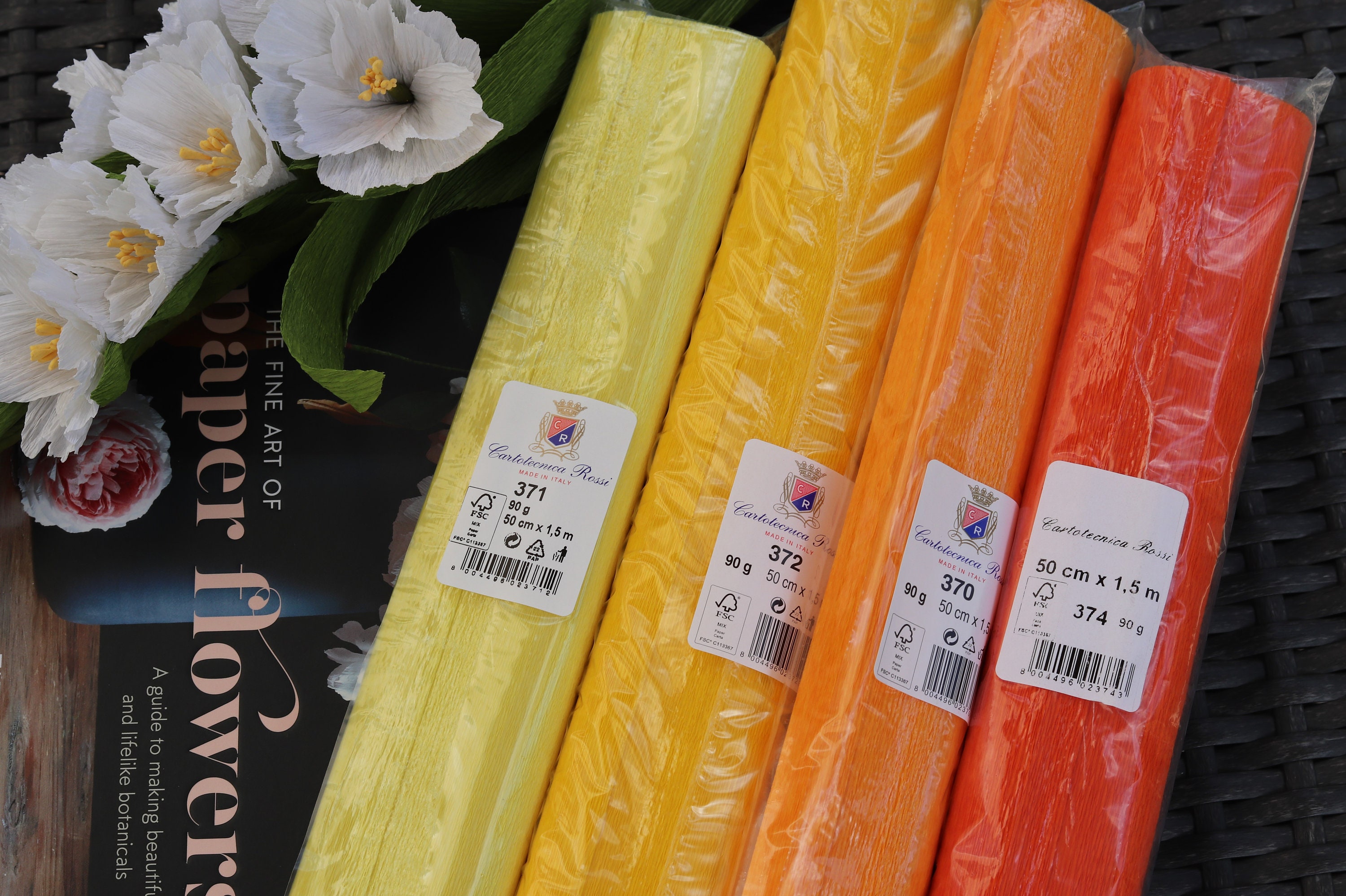 250 X 50CM 80G ITALIAN OMBRE CREPE PAPER FLOWER MAKING PREMIUM QUALITY  COLOURS