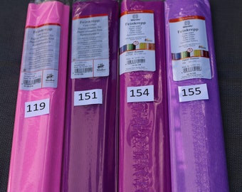 Carta crespa fine tedesca 31g toni rosa scuro