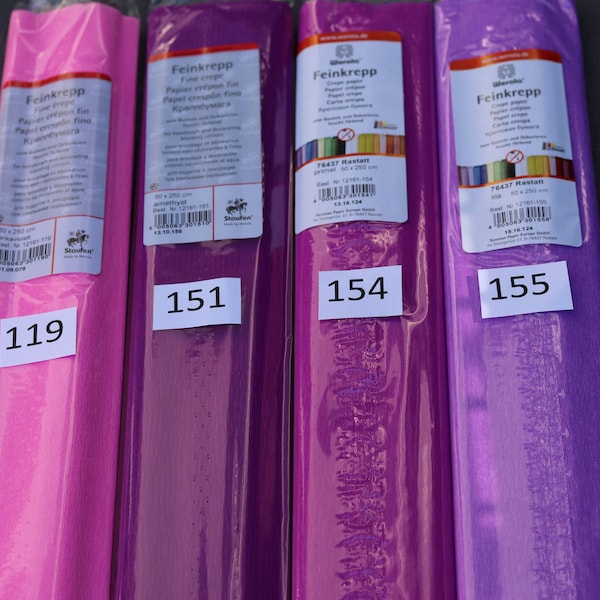 German Fine Crepe Paper 31g dark pink tones