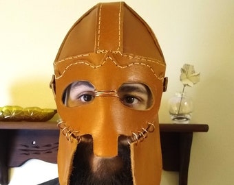 Historically Inspired Leather Viking Helmet