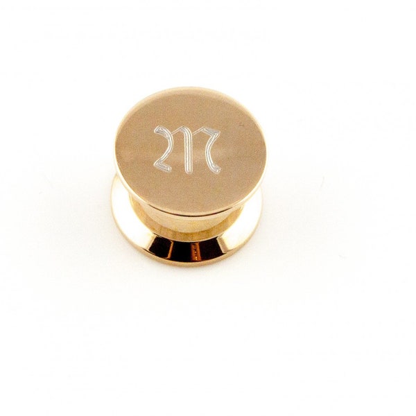 Ear plug tunnel 14 mm rose gold individually engraved with your letter initial