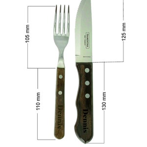 Steak knife, steak fork, steak cutlery set Jumbo from Tramontina personal engraving with name image 4