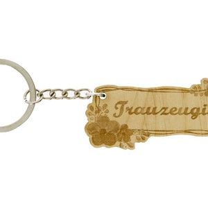 Keychain engraved gift for your maid of honor made of alder wood