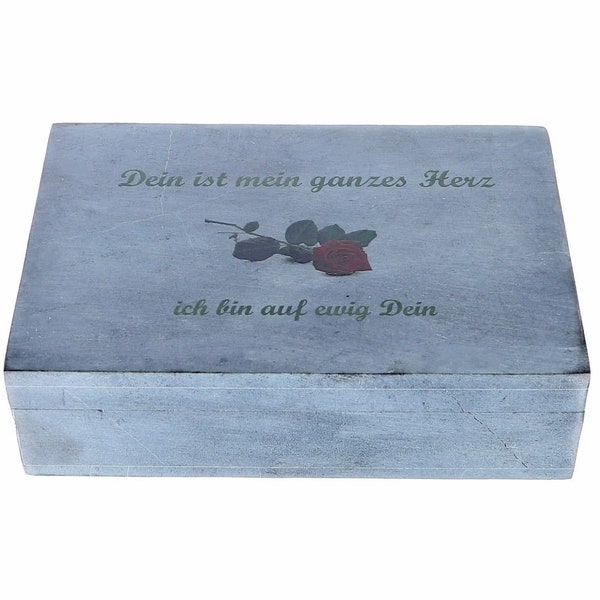 Gift box, jewelry box made of stone, personally designed with your text and motif for a wedding, birthday, youth consecration
