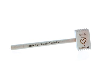 Meat tenderizer, meat hammer, schnitzel tenderizer with your personal engraving, funny gift for a wedding, etc.