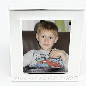 Baby picture frame silver-plated with engraving personal gift baptism wedding love romance to stand or hang
