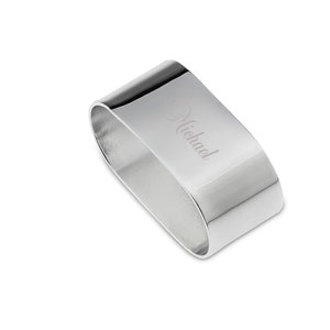 Servilletero personalizado - Acero inoxidable plateado con grabado de diamante, perfecto para la mesa puesta