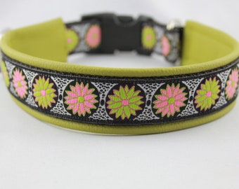 Halsband   " Daisy lime "